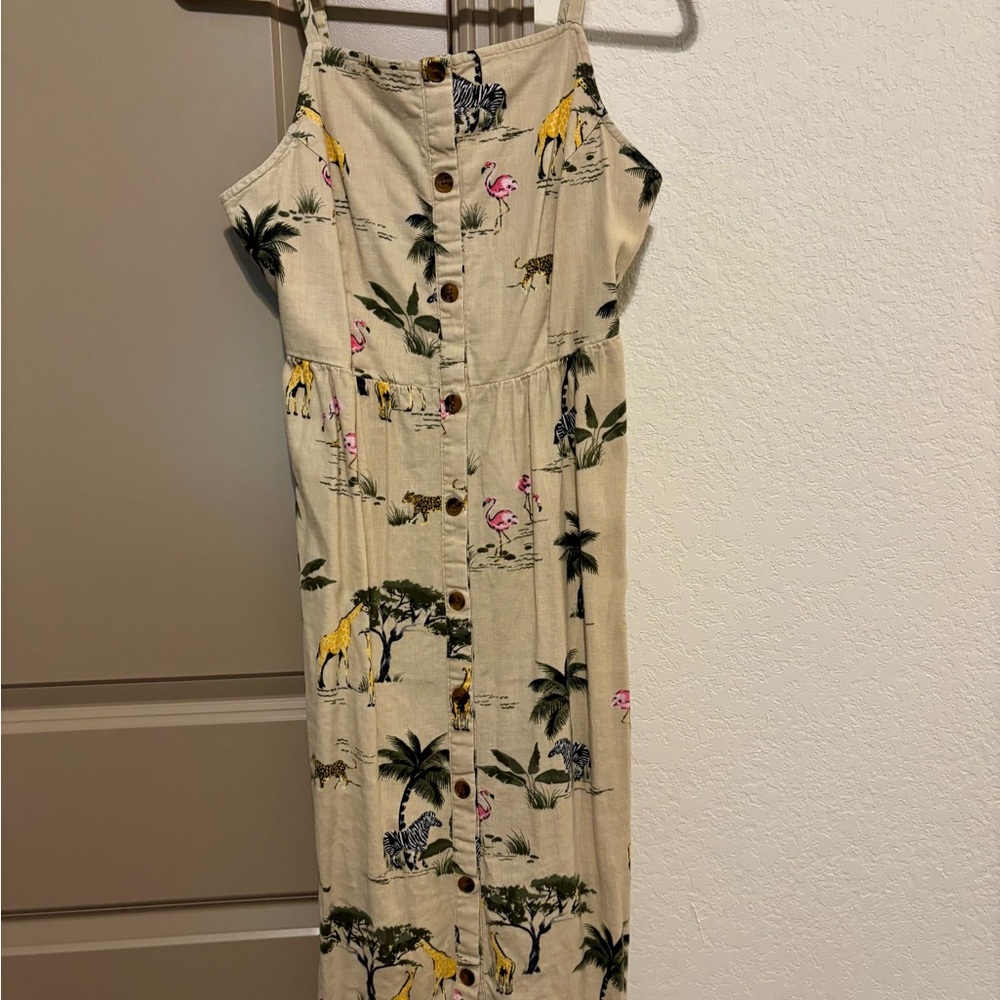 Old Navy Beige Animal Print Dress